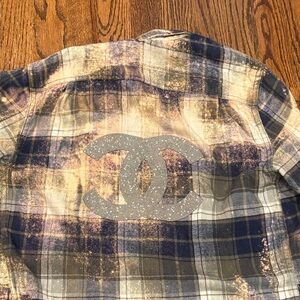 Plaid women’s  Shirt with Glitter Logo